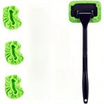 Telescopic Handle Car Windshield Cleaner, Green Microfiber Pads additional angle