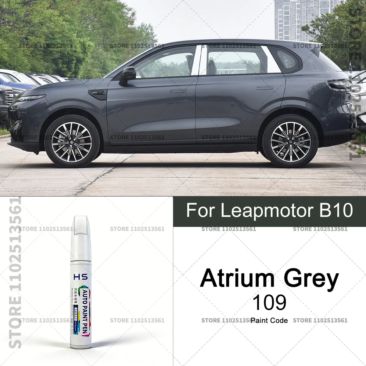 For Leapmotor B10 Scratch Removal and Paint Repair Pen Optical white Metal Black Ttundar detail view