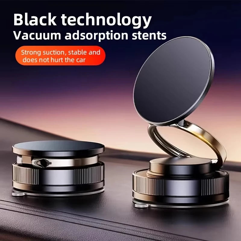 Magnetic Car Phone Holder | 360 Degree Rotating Vacuum Suction Cup Stand