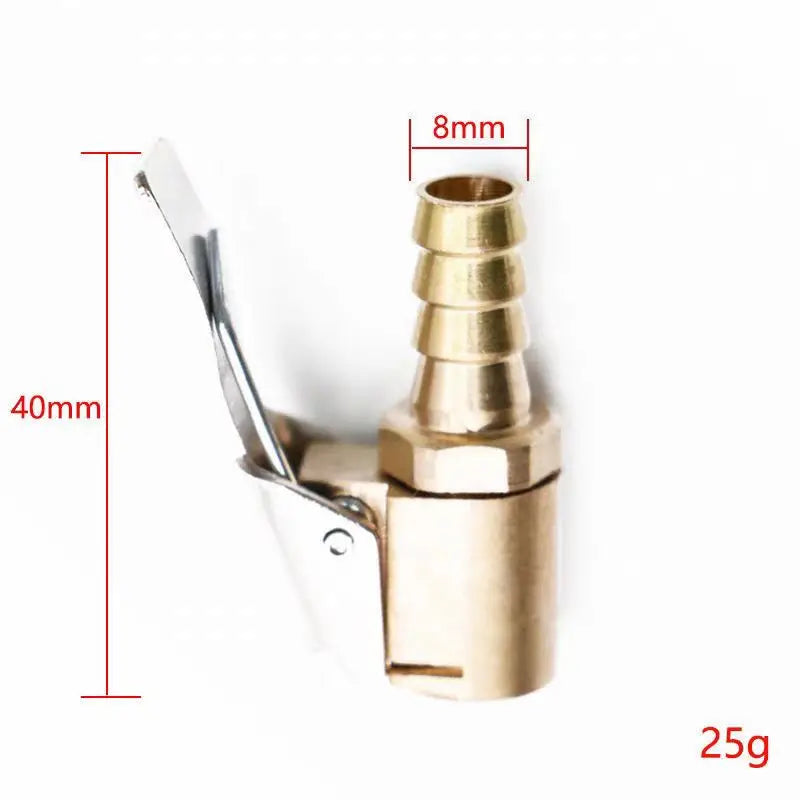 Car Tire Air Chuck Inflator Pump Valve Connector | Clip-on Adapter for Tyre Wheel close-up view