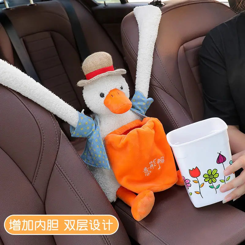 Car Trash Can Tissue Box Two-in-one Car Hanging Storage Bucket Cute Cartoon Car Stora lifestyle view