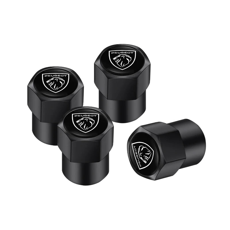 4Pcs Peugeot Logo Car Tyre Valve Caps | Aluminum Alloy Wheel Accessories for Peugeot lifestyle view