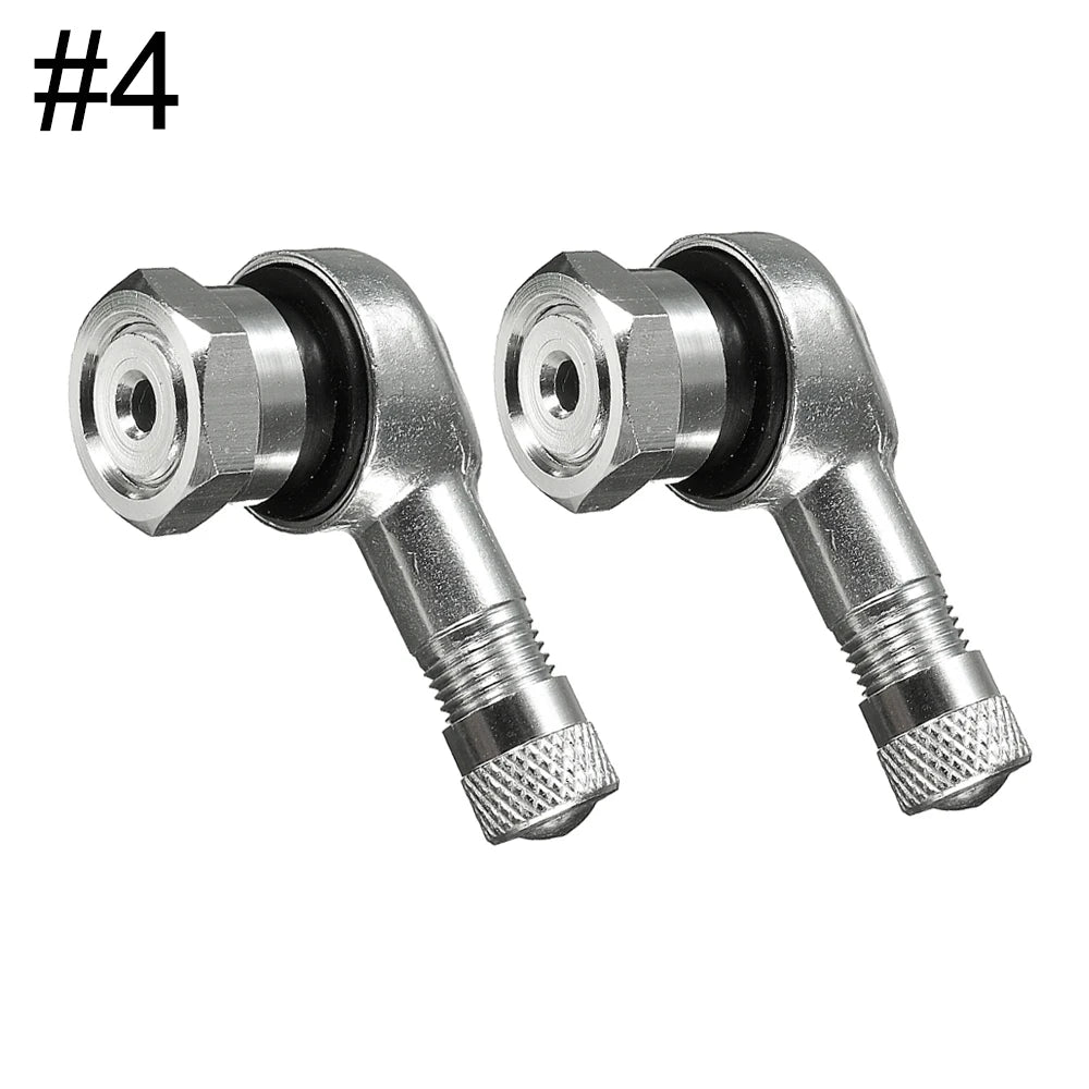 90 Degree CNC Motorcycle Tire Valve Stems | Leak-proof 2-Piece Set for Bikes and Scooter detail view