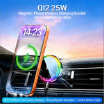 Kebidumei Magnetic Car Phone Holder Wireless Charger  wirh RGB Ambient Light Air Outlet Phone Stand Auto Interior Accessories