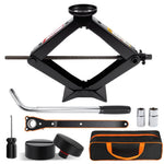 3T Car Scissor Jack Kits Emergency Crank Lift Stand Labor-Saving Repair Tire Replacem lifestyle view