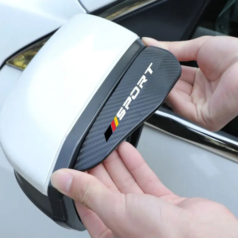 2pcs Car Rearview Mirror Rain Eyebrow Kit,Universal Rear View Side Mirror Rain Eyebrow Trim Shield Rainproof,For Most Car Models