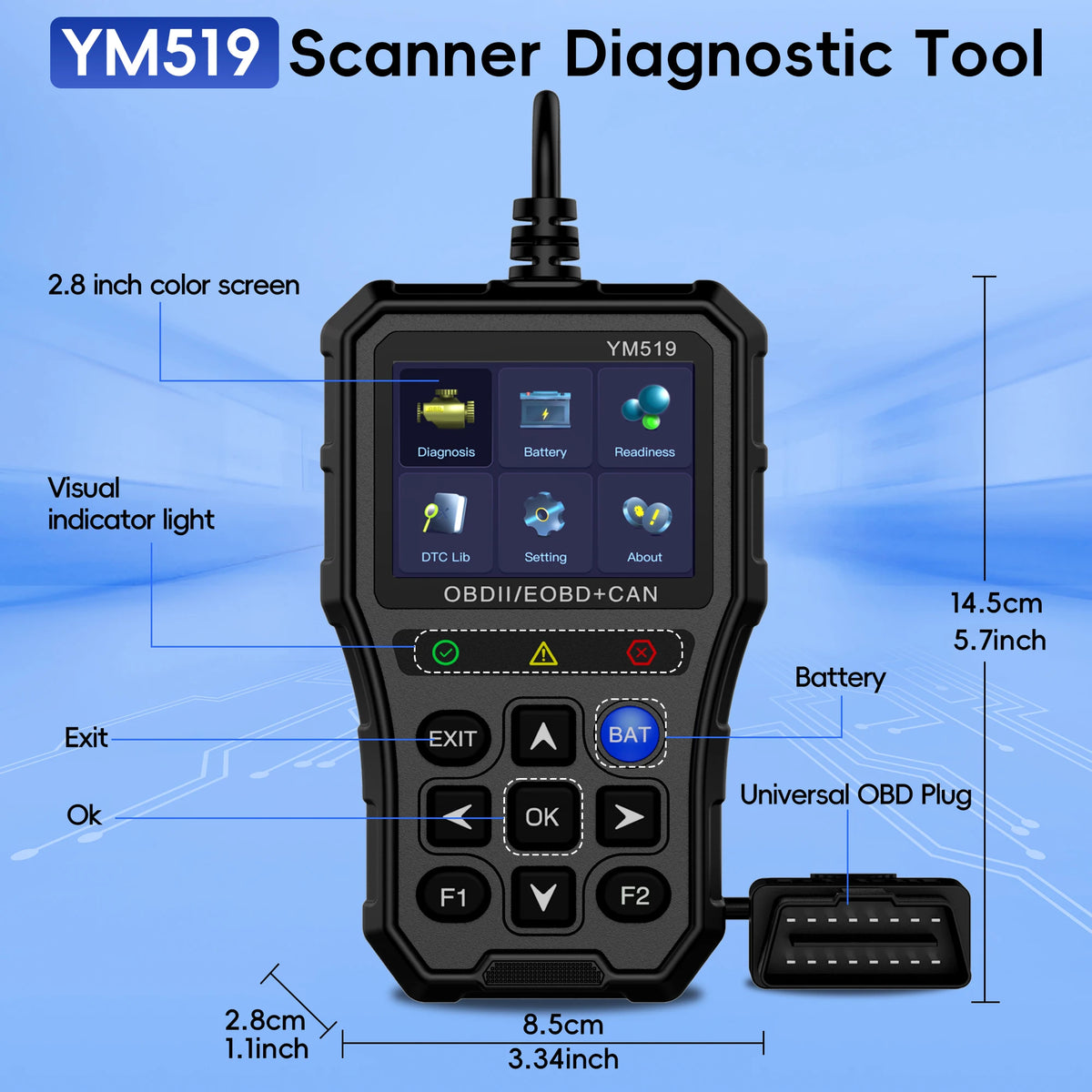OBD2 Scanner Diagnostic Tool,Auto Check Engine Code Reader with Reset & 35,901 DTCs, alternate view