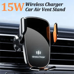 15W Car Wireless Charger | 360° Rotation Air Vent Phone Mount