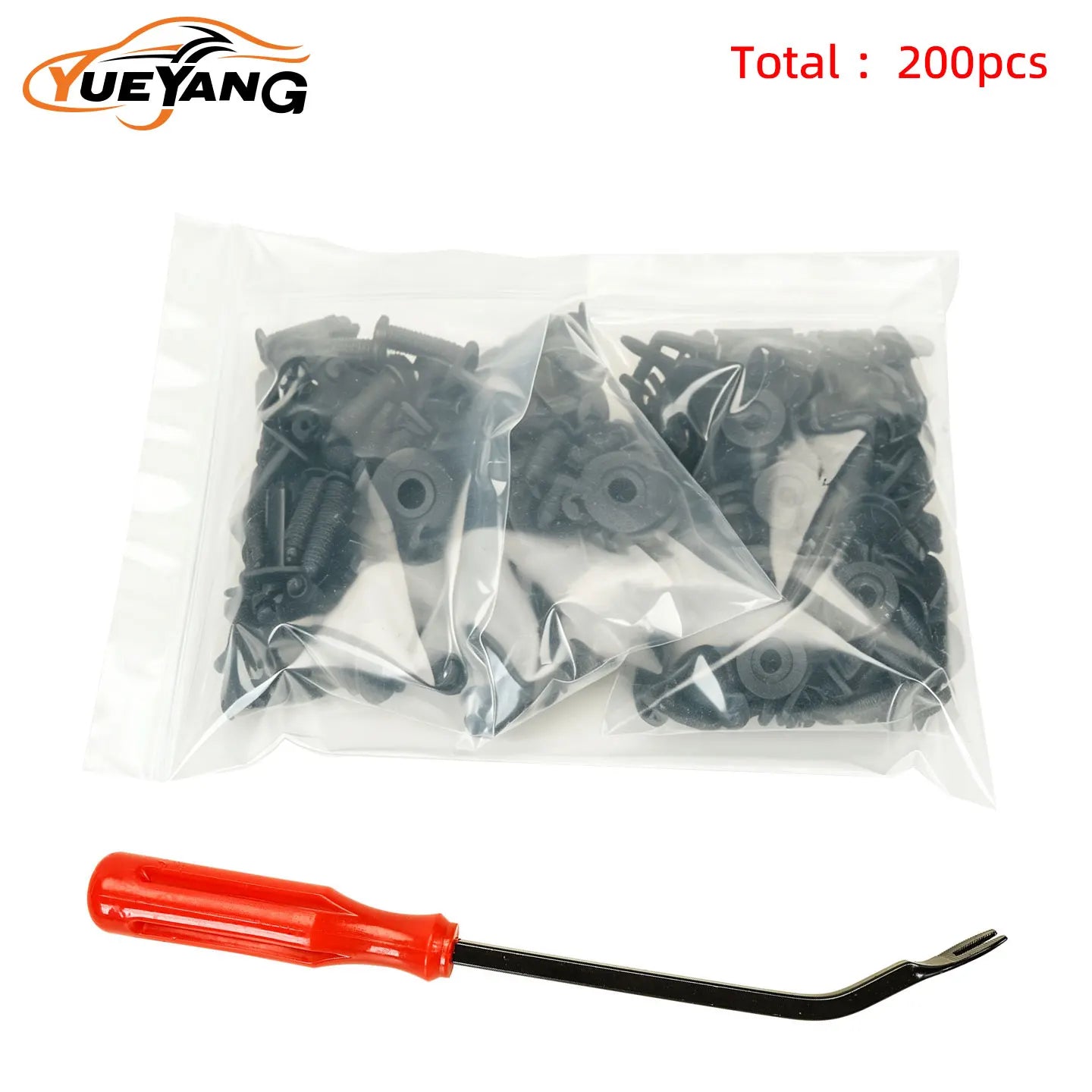 YUEYANG 200pcs 6mm 8mm 10mm Hole Car Decorative Panel Clip Hybrid Body Bumper Mudguard Door Panel Decorative Rivet