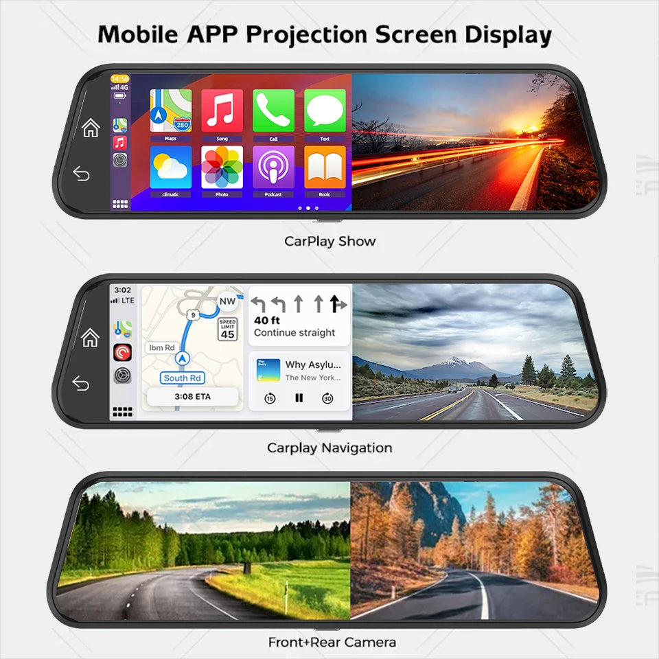 4K HD Car DVR Touch Screen | Dash Cam with Carplay & Android Auto lifestyle view