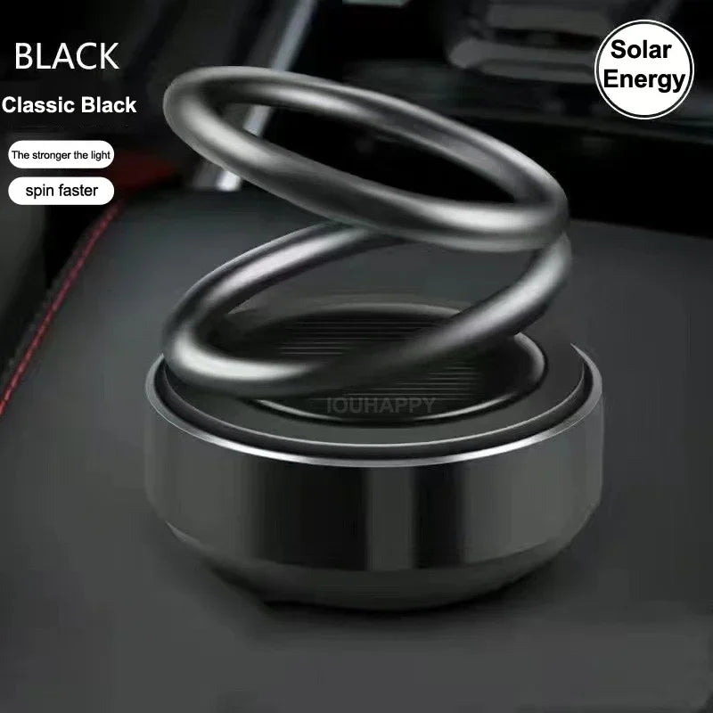 Car Suspended Rotating Double Ring Aromatherapy | Solar Car Air Freshener Ornament detail view