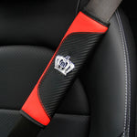Diamond-Encrusted PU Carbon Fiber Leather Crown Car Shoulder Guard Safety Belt Decoratio detail view