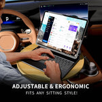 Steering wheel tray and car table - 360° Rotating Wooden Cup Holder Table,With car tr alternate view