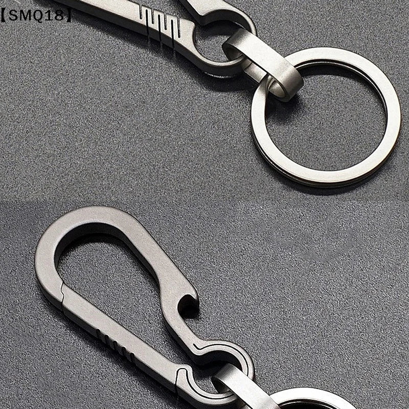 Titanium Buckles EDC Outdoor Tool Titanium Alloy Keychain Tiranium Buckle Key Ring Car A detail view