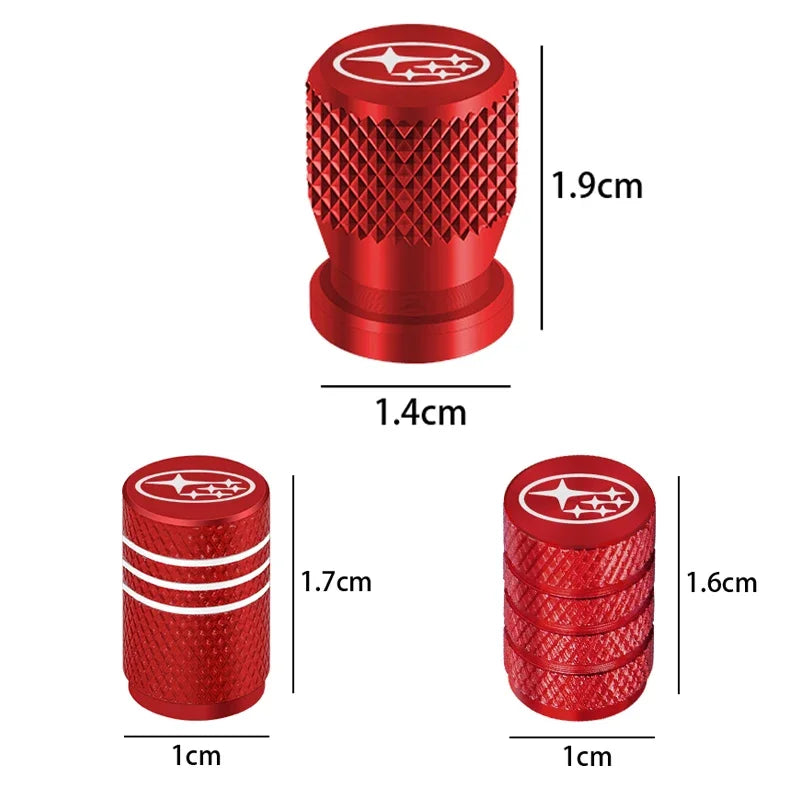 4pcs Metal Car Tire Valve Stem Caps for SUBARU Forester Impreza Legacy Outback WRX STI B detail view