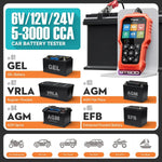 VDIAGTOOL BT500 9-24V Car Battery Tester 5-3000 CCA Automotive Alternator Tester Auto Battery Analyzer Charging Cranking Tester