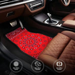 Red Bohemian Paisley Print Car Floor Mats 4Pcs Universal Anti-Slip Auto Carpet Interio close-up view
