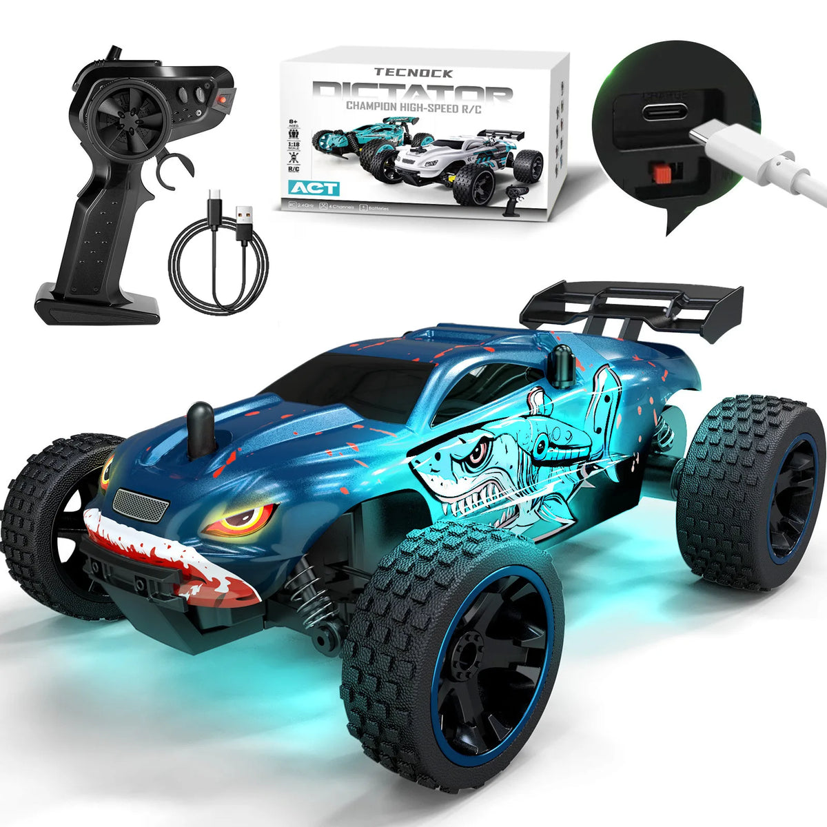 1:18 Scale RC Car for Kids, 2.4GHz Remote Control Buggy