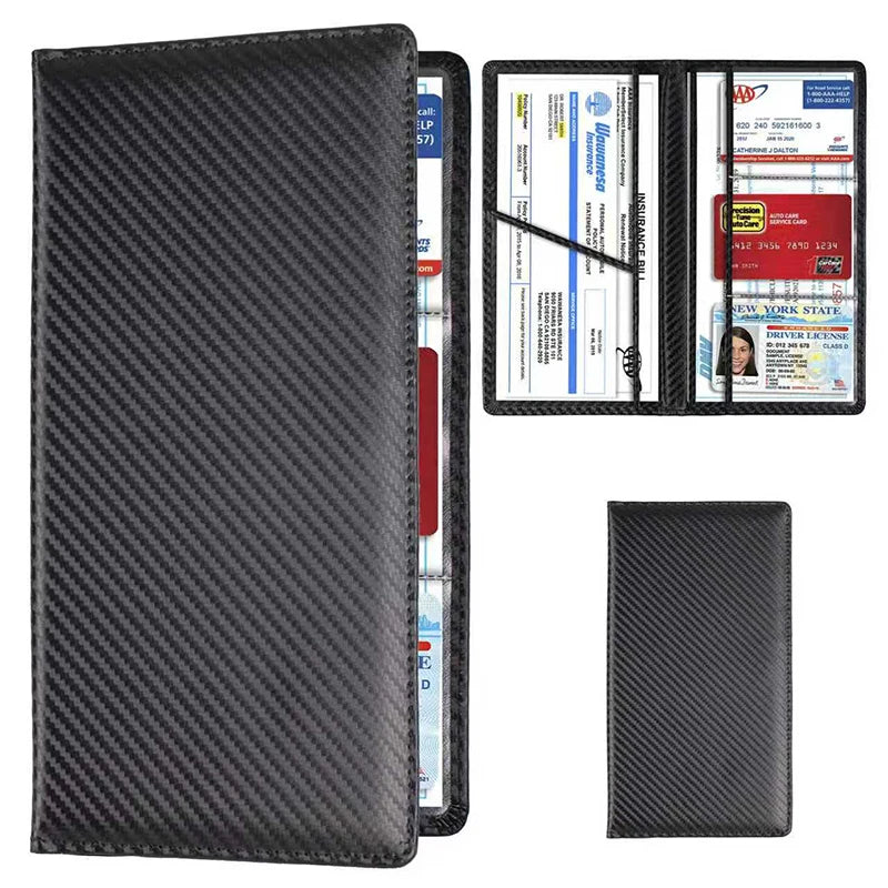 Car Registration & Insurance Card Holder with Magnetic Shut, Vehicle Glove Box Car Organizer - For D