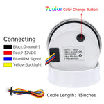 85mm Tachometer with LCD Hour Meter | 7 Color LED Backlight for Marine Boat Car lifestyle view