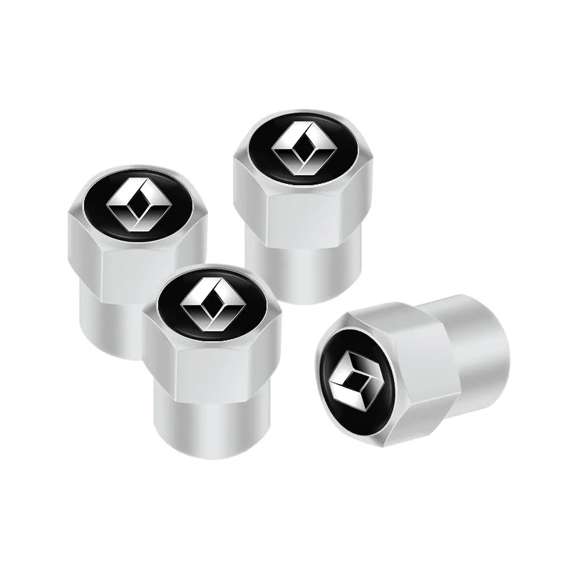 4Pcs Aluminum Alloy Tire Valve Stem Caps for Renault Models | Dust-Proof Car Tire Access detail view