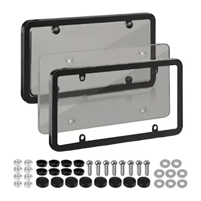 American car license plate frame, universal license plate holder, license plate bracke close-up view
