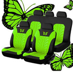 Car Seat Cover Full Set Universal Polyester Butterfly Pattern Embroidery close-up view