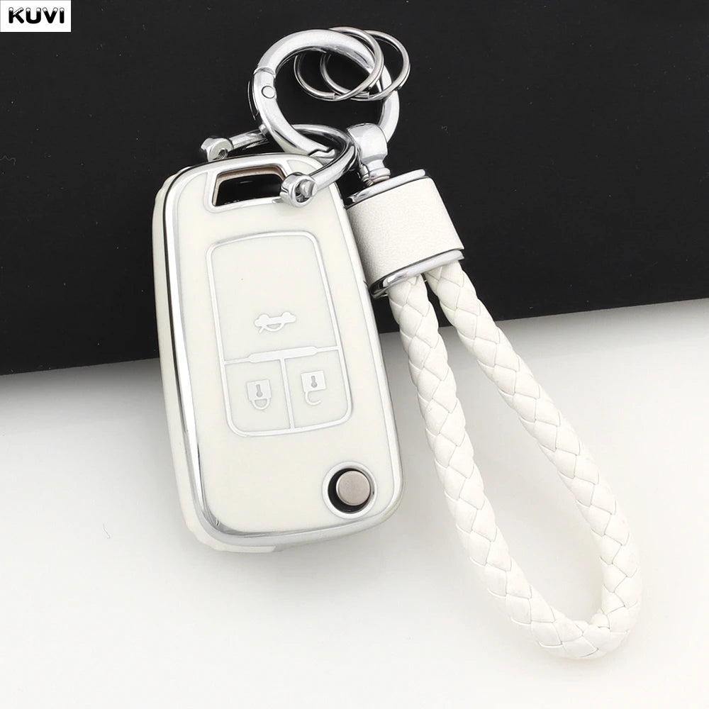 TPU Car Flip Key Case Cover Shell For Chevrolet Cruze Aveo Trax Sail Malibu Captiva additional angle