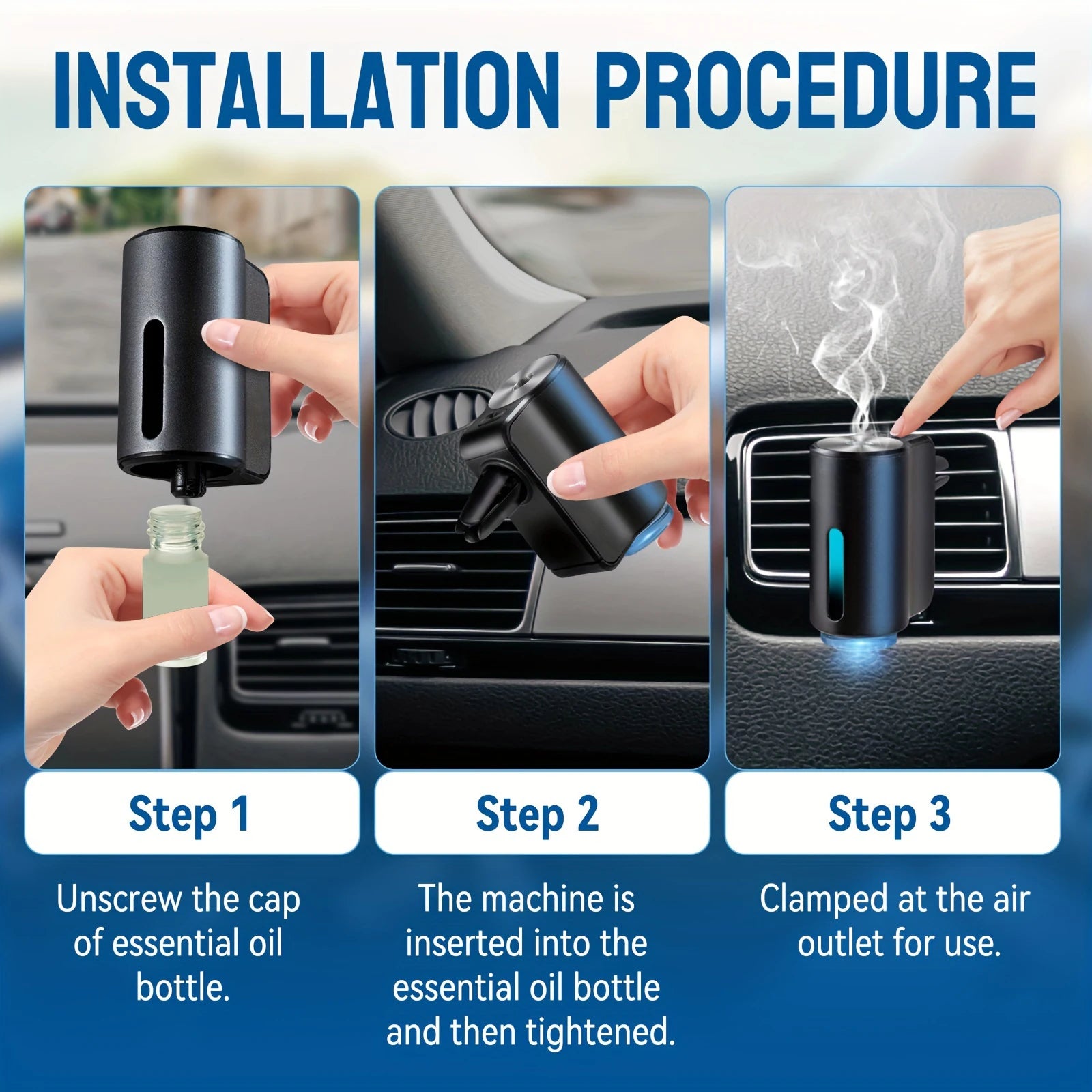 Electric Car Air Freshener | USB Aroma Diffuser for Auto Vent lifestyle view