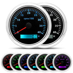 HD 85mm Tachometer with LCD Hourmeter | 7 Color Backlight Tacho Gauge for Marine Boat alternate view