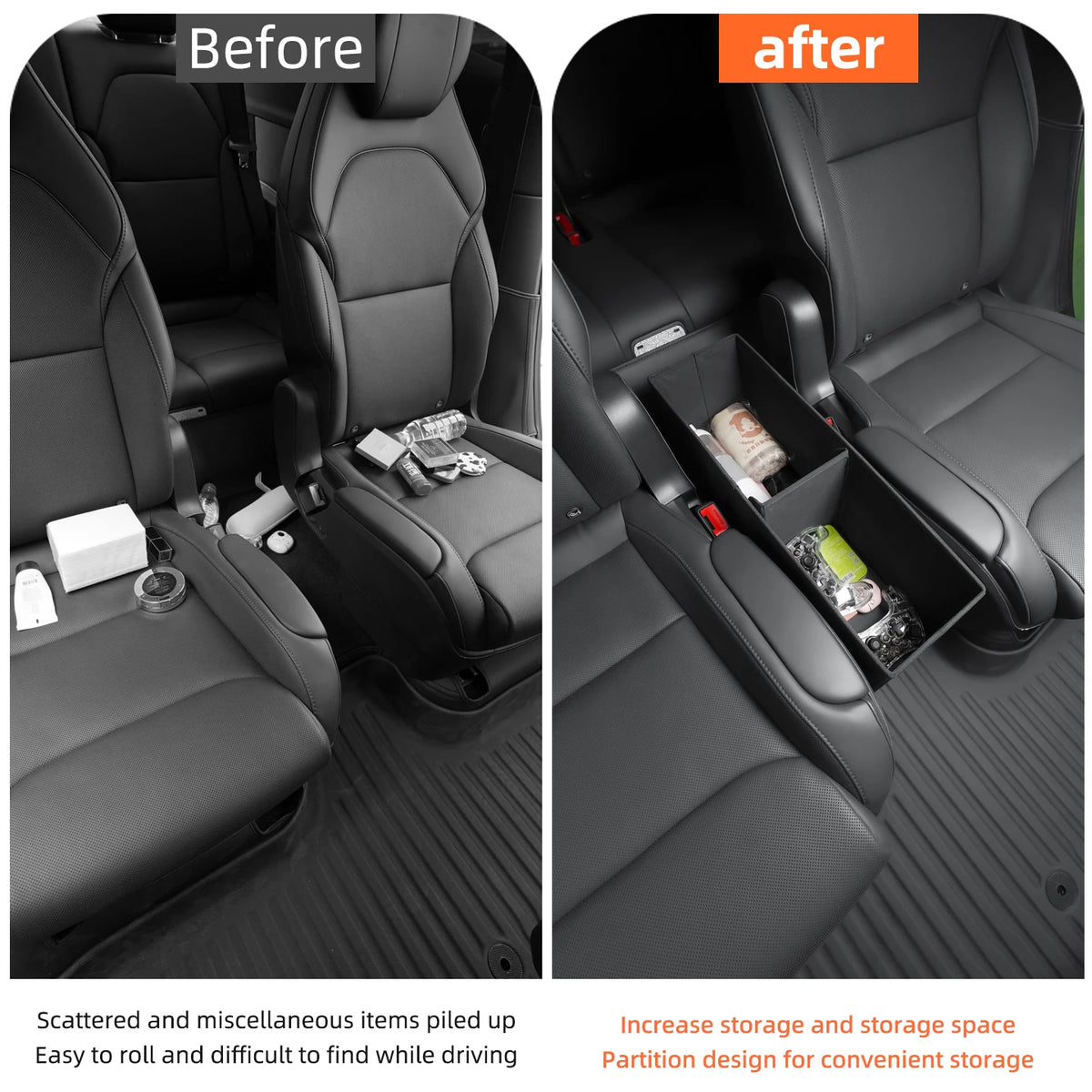 For Tesla 6-Seater Model YL 2026 Second Row Seat Aisle Storage Box, Car Multifunction alternate view