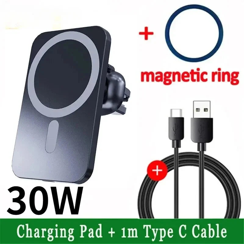 30W Fast Wireless Car Charger | MagSafe Car Mount for iPhone and Android