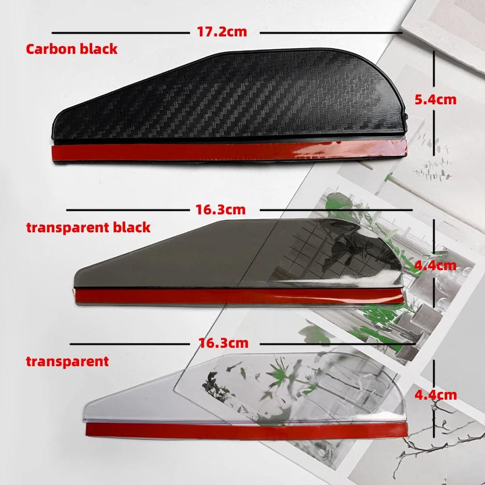 2PCS Car Rearview Mirror Rain Eyebrow Carbon Fiber Sun Visor Shade Cover Protector additional angle