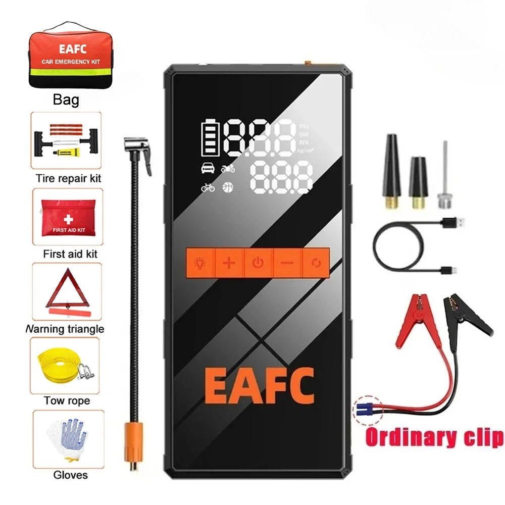 4 in 1 Car starting device Air Compressor Power Bank Portable Charger Car Booster For 12V Car Starting Tire Inflator Pump