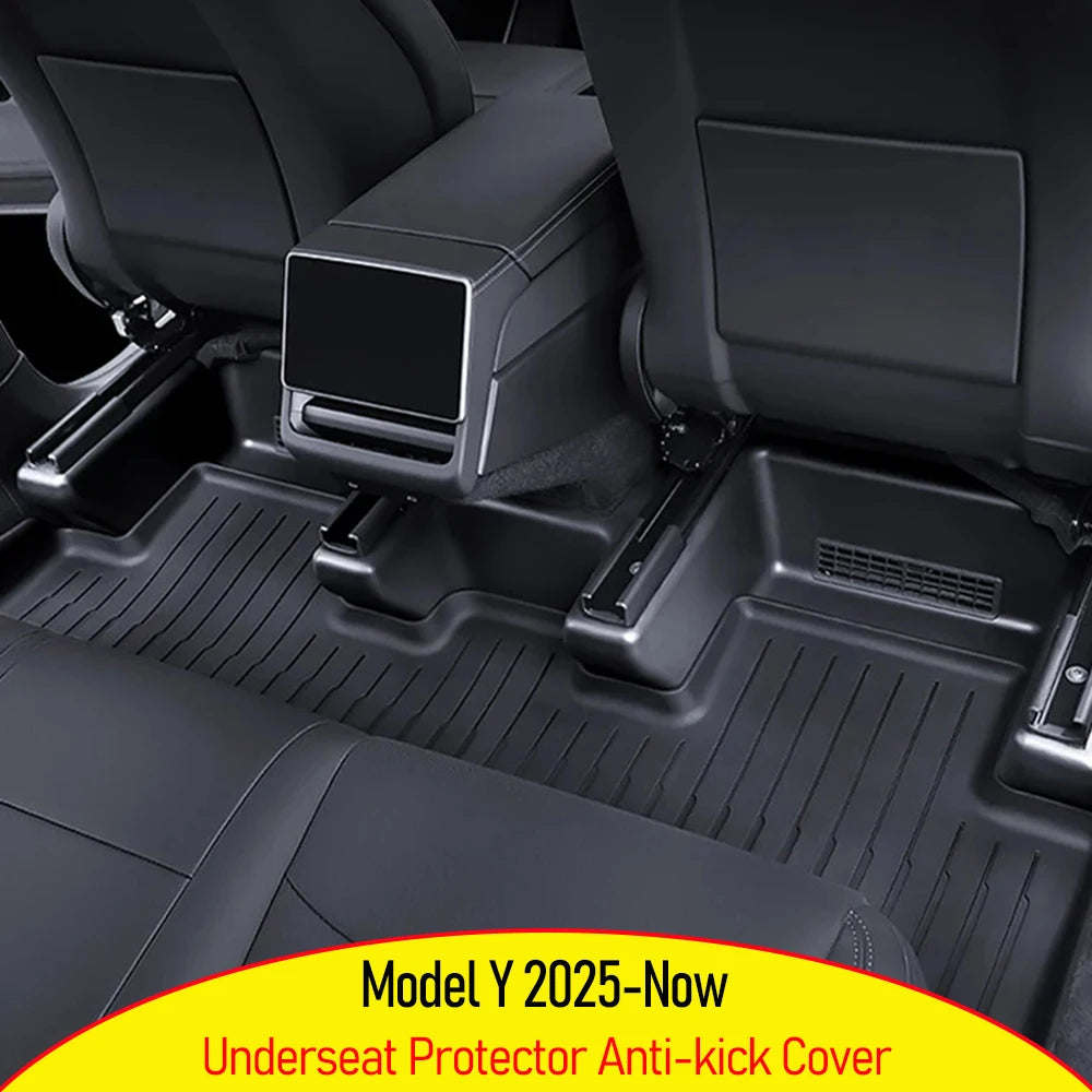 Tesla Model Y Juniper Underseat Protector | Seat Track Cover & Anti-Kick Slide Rail Pad Guard
