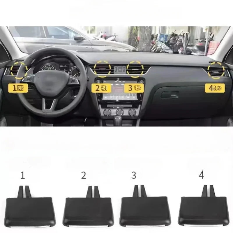 X1/X2/X4 Adjustment Knob Dash Air Vent Grill A/C Trim Slide Tab Clip For Skoda Octavia 3 RS MK3 A7 2015 2016 2017 2018 2019 2020