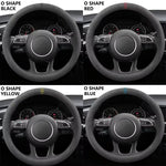 Ultra-Thin Suede Steering Wheel Cover Non-Slip D-Shaped round Breathable Car Wheel Pr lifestyle view