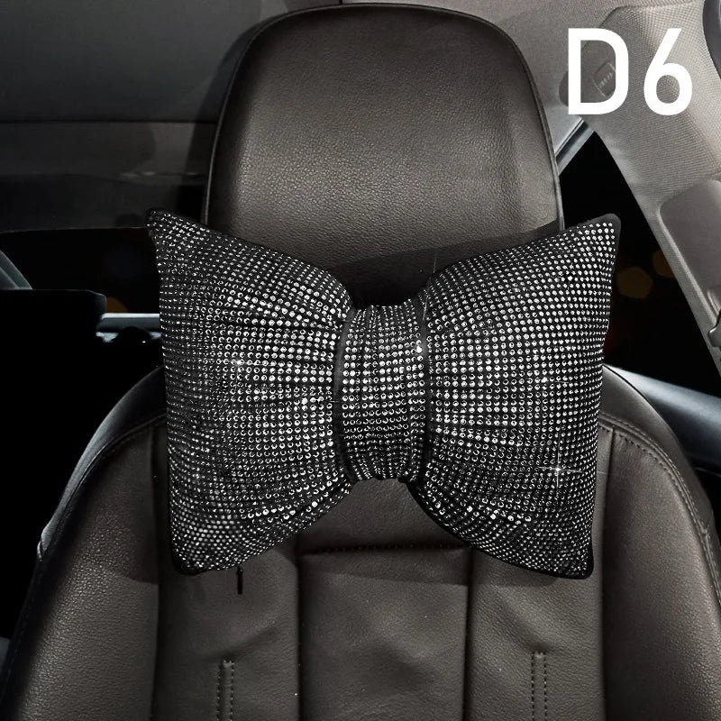 Ladies Car Interior Accessories Shiny Diamond Universal Car Seat Cover Fashion Luxury close-up view