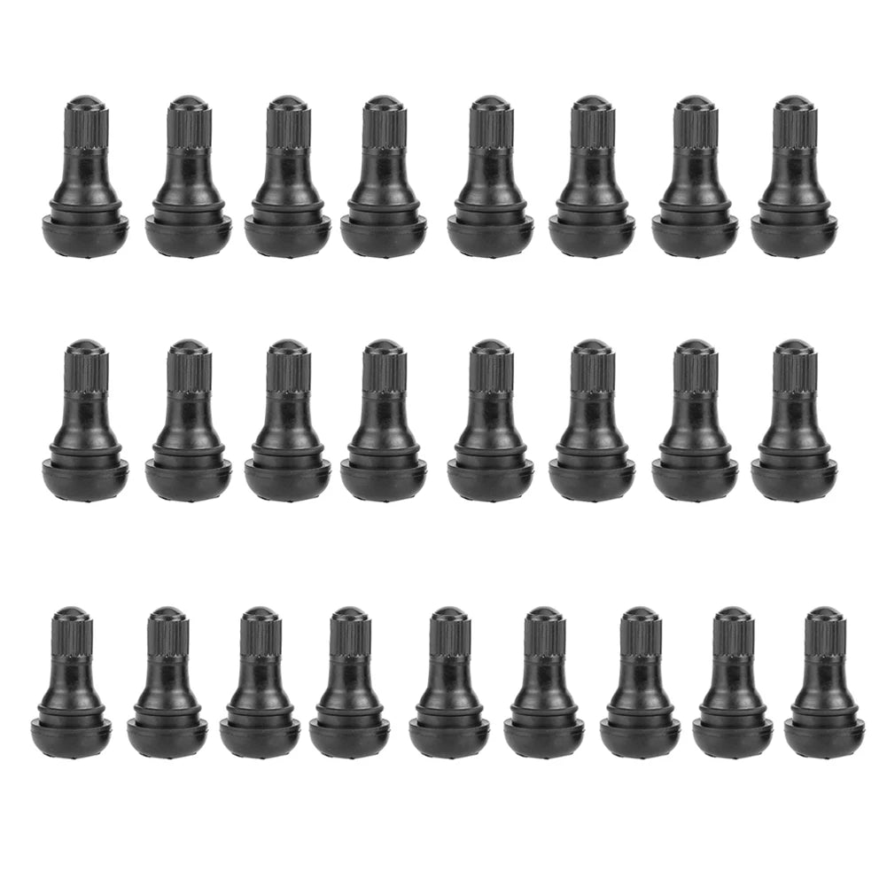 10/25Pcs TR412 Snap-in Black Rubber Tubeless Tire Valve Stems for ATV Car Motorcycle alternate view