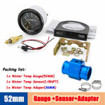 40-120 Celsius Car 52mm Water Temperature Gauge with Adaptor Joint Pipe | Racing 12V alternate view