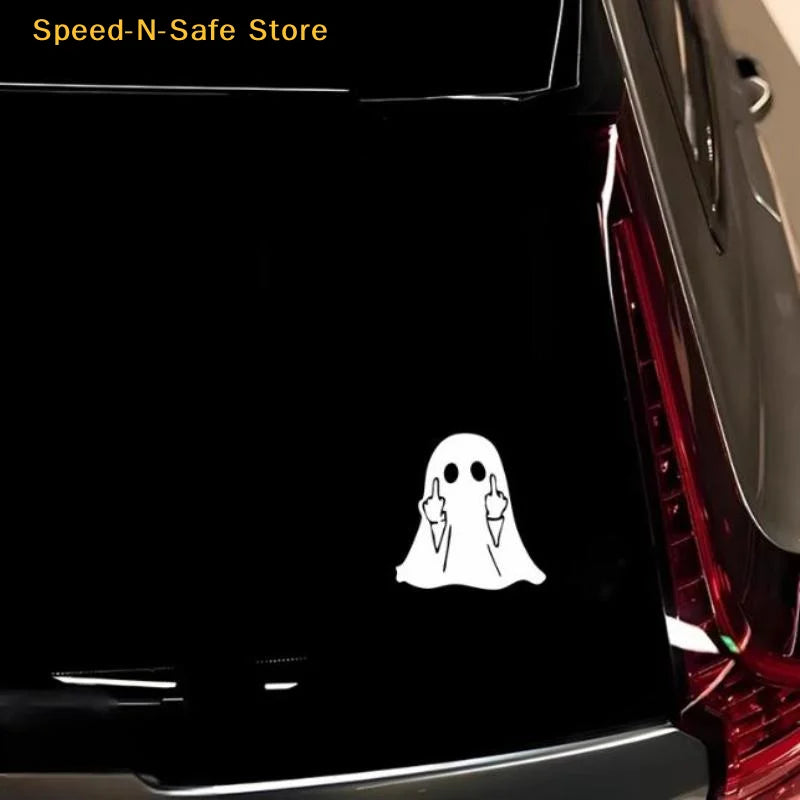 Funny Middle Finger Ghost Motorcycle Car Sticker Waterproof Weather Proof Decal for A alternate view