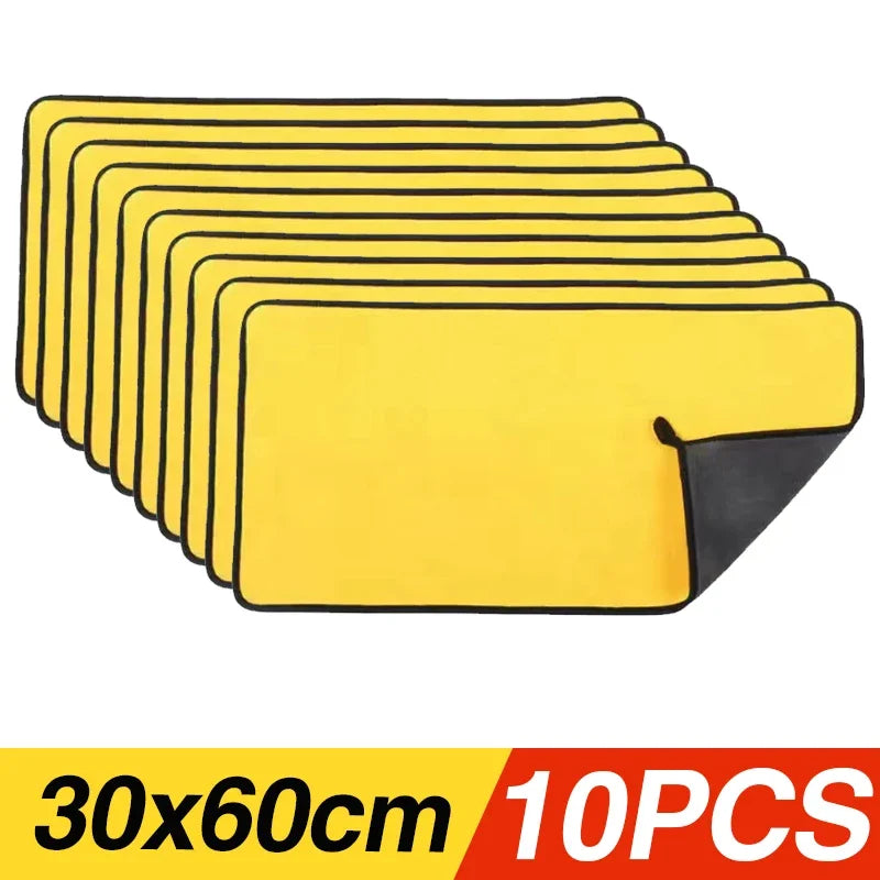 Heavy Duty Microfiber Car Wash Towels | Absorbent Lint Free Cleaning Cloths additional angle