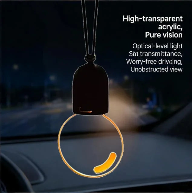 Acrylic Retro LED Bulb Rearview Mirror Pendant