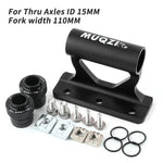 MUQZI Thru Axle Fork Mount Bike Rack | Quick Release Bicycle Carrier for Car Roof Tru lifestyle view