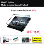 Tempered Glass Screen Protector for Tesla Model 3 Y Highland Juniper 2024-2025 | HD Ma close-up view