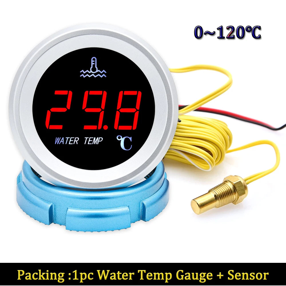 52mm Car Gauge Set | Water Temperature Oil Level Voltmeter Fuel Pressure Meter alternate view
