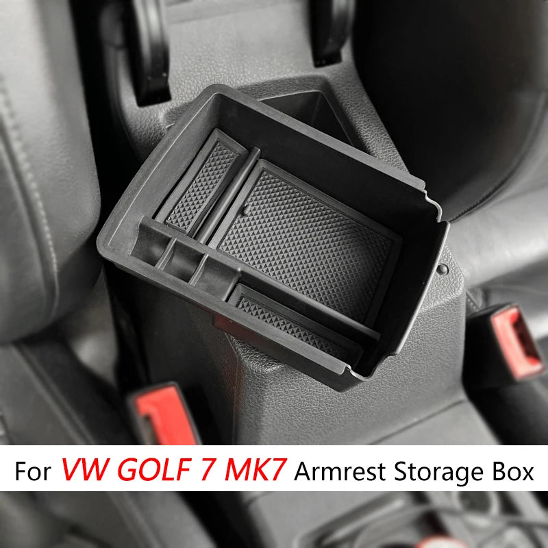 Armrest Storage Box Center Console Organizer For Volkswagen VW Golf 7 GTI Golf MK7 MK7.5 VII 2014 2015 2016 2017 2018 2019 2020