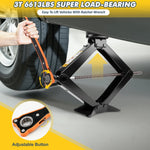 3T Car Scissor Jack Kits Emergency Crank Lift Stand Labor-Saving Repair Tire Replacem alternate view