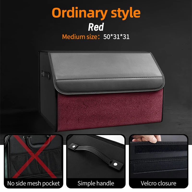 Car Trunk Organizer – Large Capacity Suede Foldable Storage Box (3 Sizes, 10 Colors) close-up view