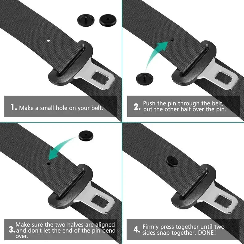 10 PCS Car Seatbelt Buckle Car Seat Belt Stop Button Clips Seatbelt Adjuster Fastener close-up view